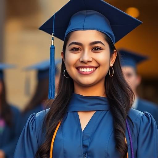 Laura Rodriguez, estudiante sonriendo en su graduación.