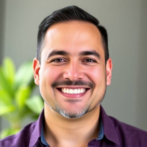Ricardo Flores, instructor de oratoria, sonriendo amigablemente.